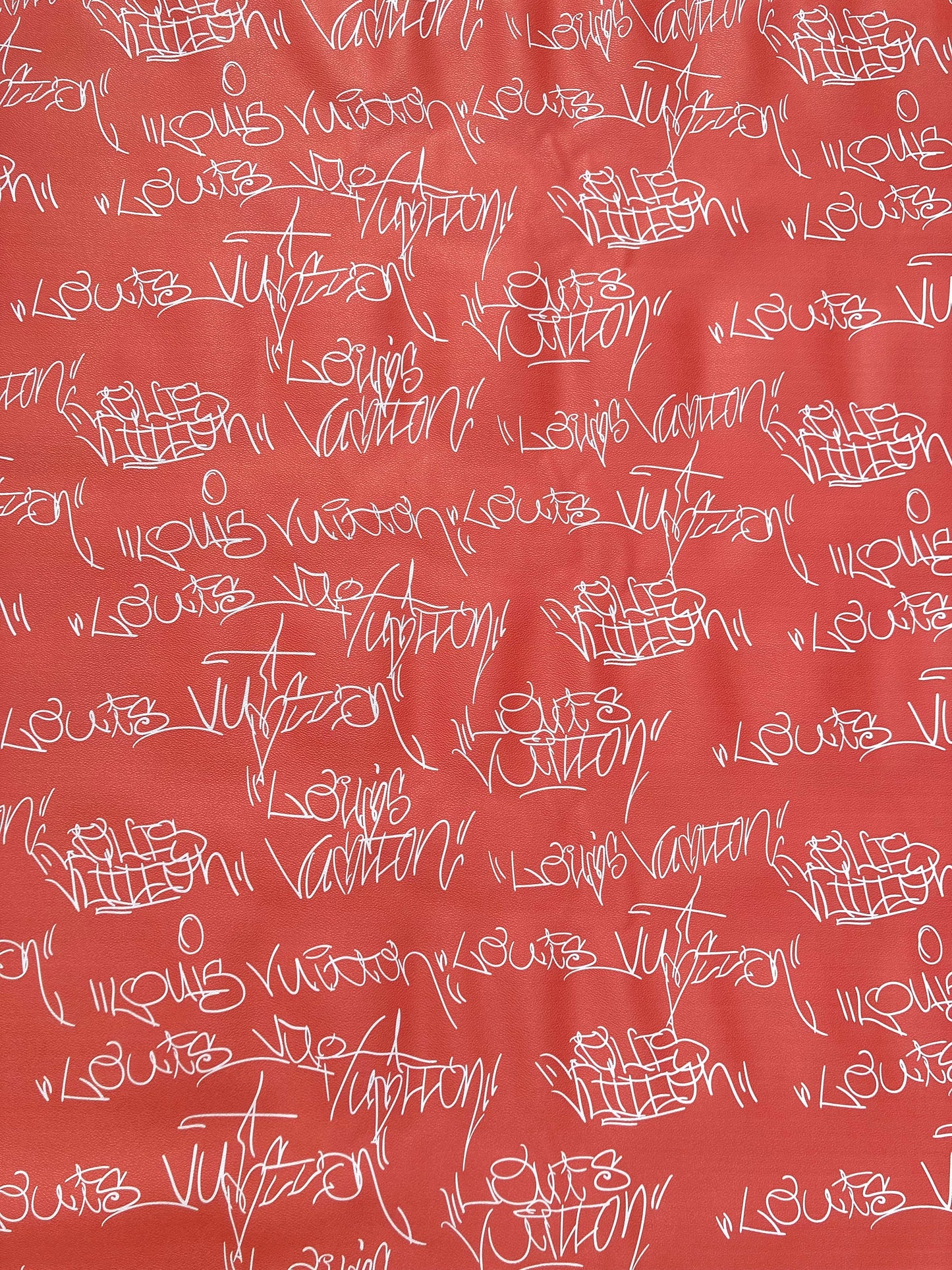 Lettering Sketch Louis Orange Vinyl for DIY Sewing Custom Sneakers