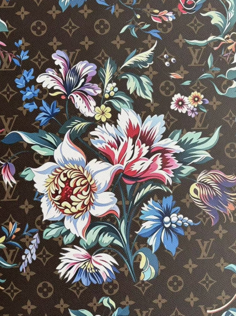 Flower LV Designer Fabric Sneakerhead Leather Car Upholstery Sewing Projects