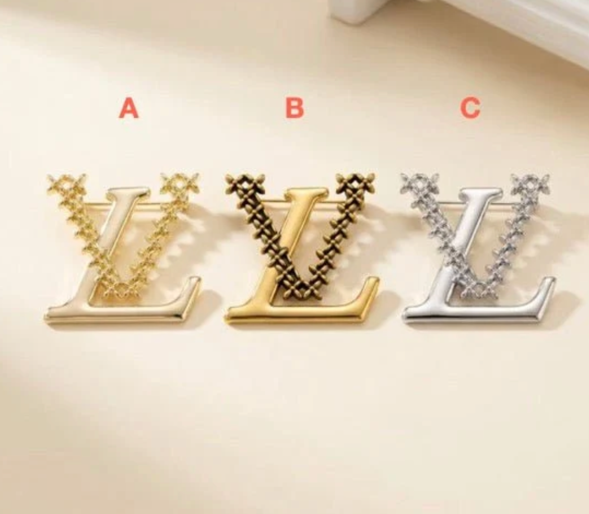 Vintage LV Inspired Brooches, Retro Luxury Pins for Women