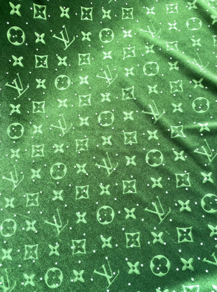 Green Diamond Fabric Louis Vuitton LV Velvet Fabric for Sneaker