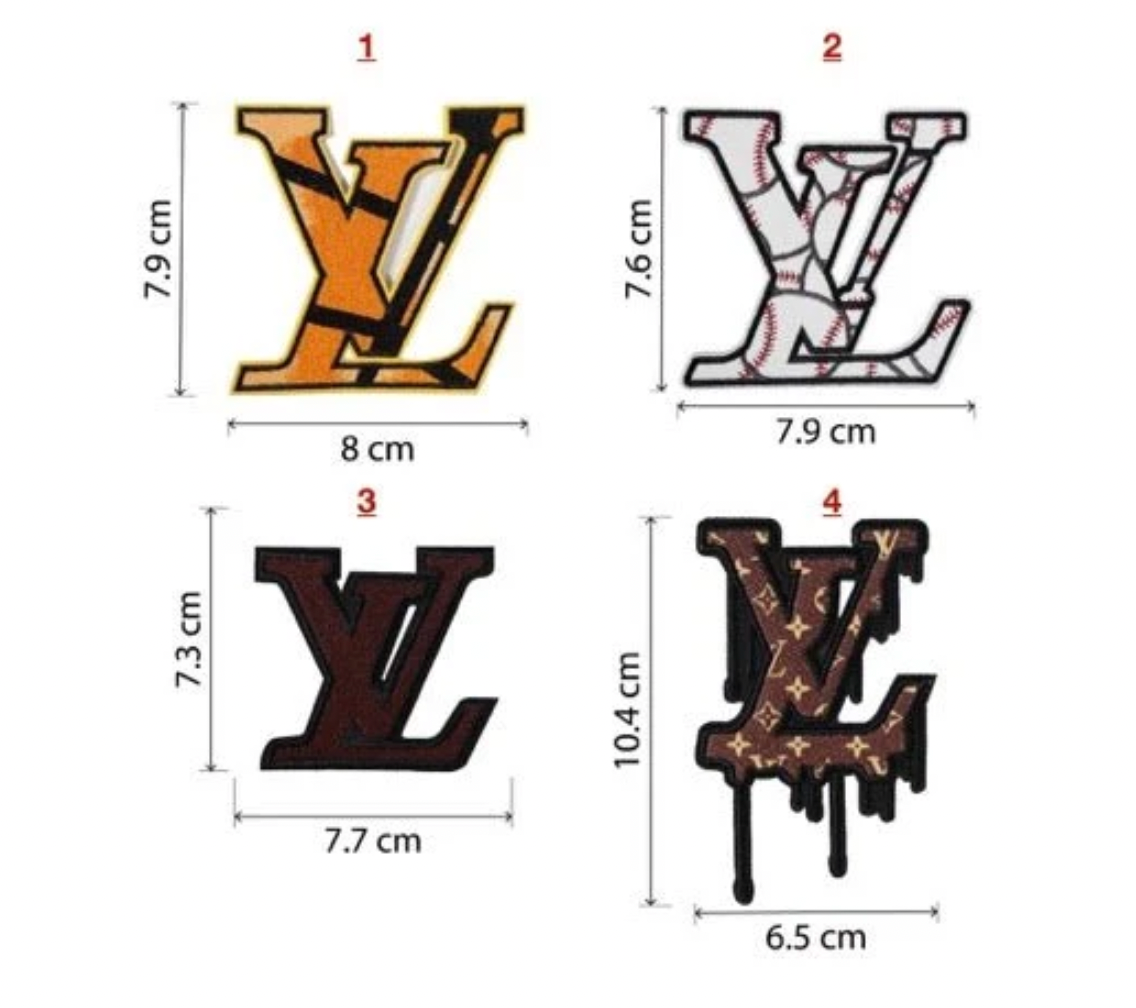 Embroidery LV iron on Patches Custom Clothing Jackets
