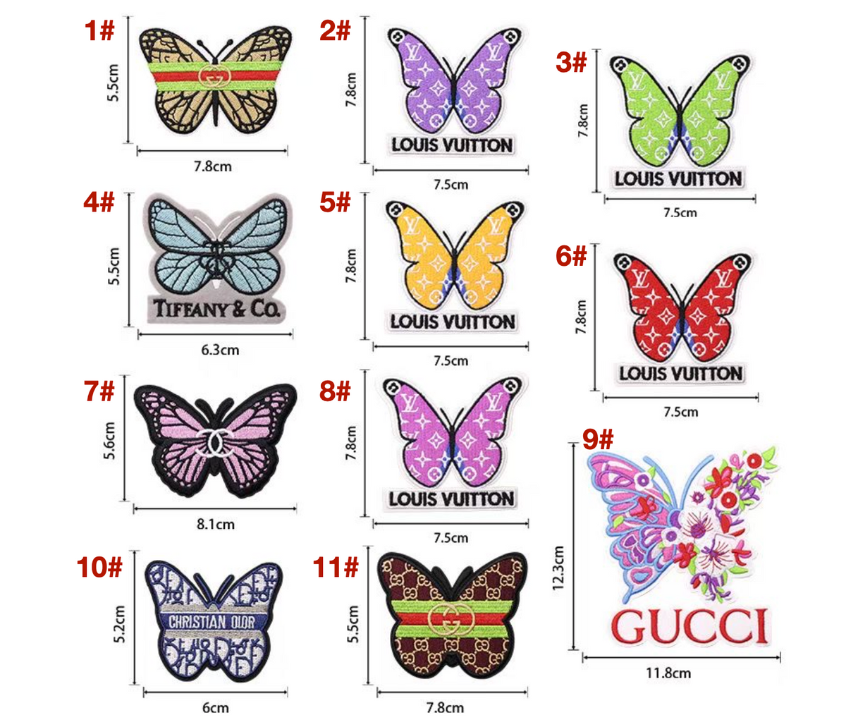 Embroidery Butterfly Patches Custom Clothing Jackets