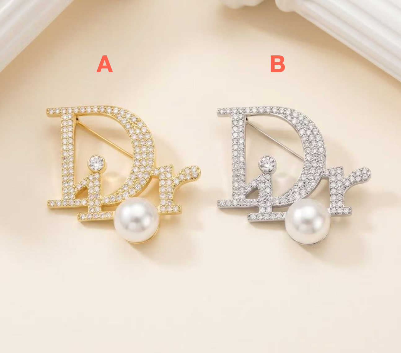 Vintage Dior Inspired Brooches, Retro Luxury Pins for Women