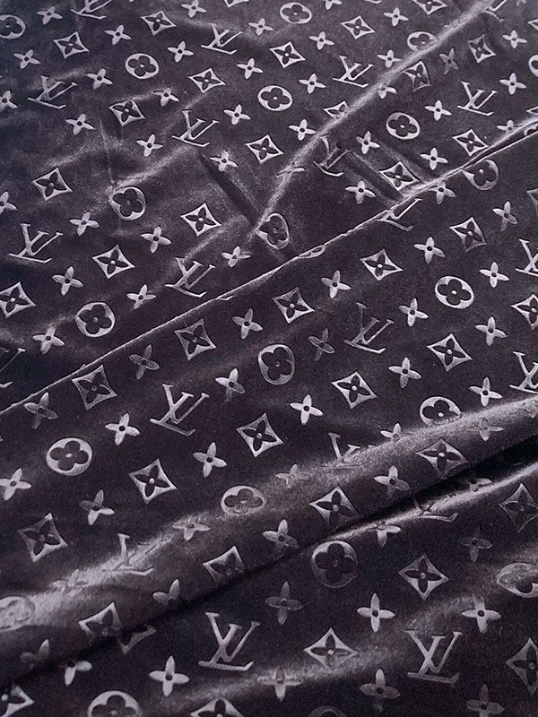 Luxury Black Louis Vuitton LV Sneaker Velvet Fabric for Sneaker Sewing Custom Shoes
