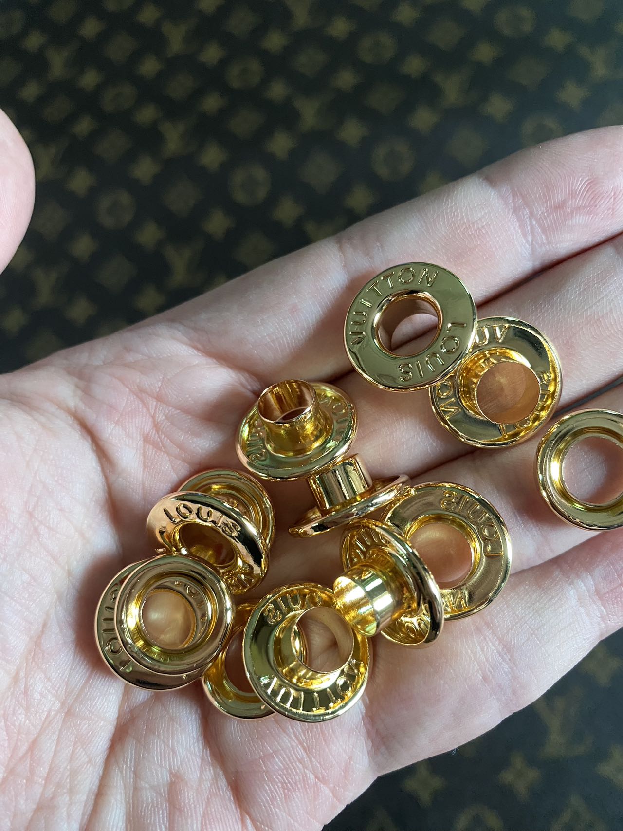 Golden LV Louis Vuitton Eyelet Bag Accessory for Custom Bag Repair DIY