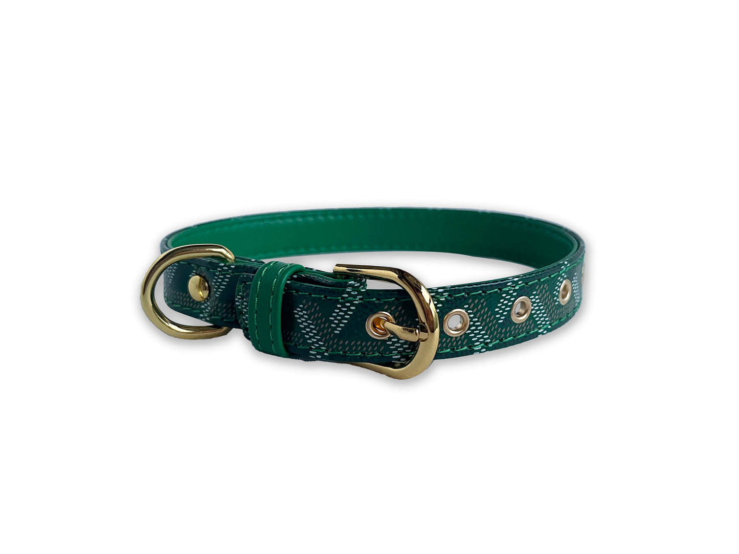 Green Goyard Luxury Designer Dog Collar