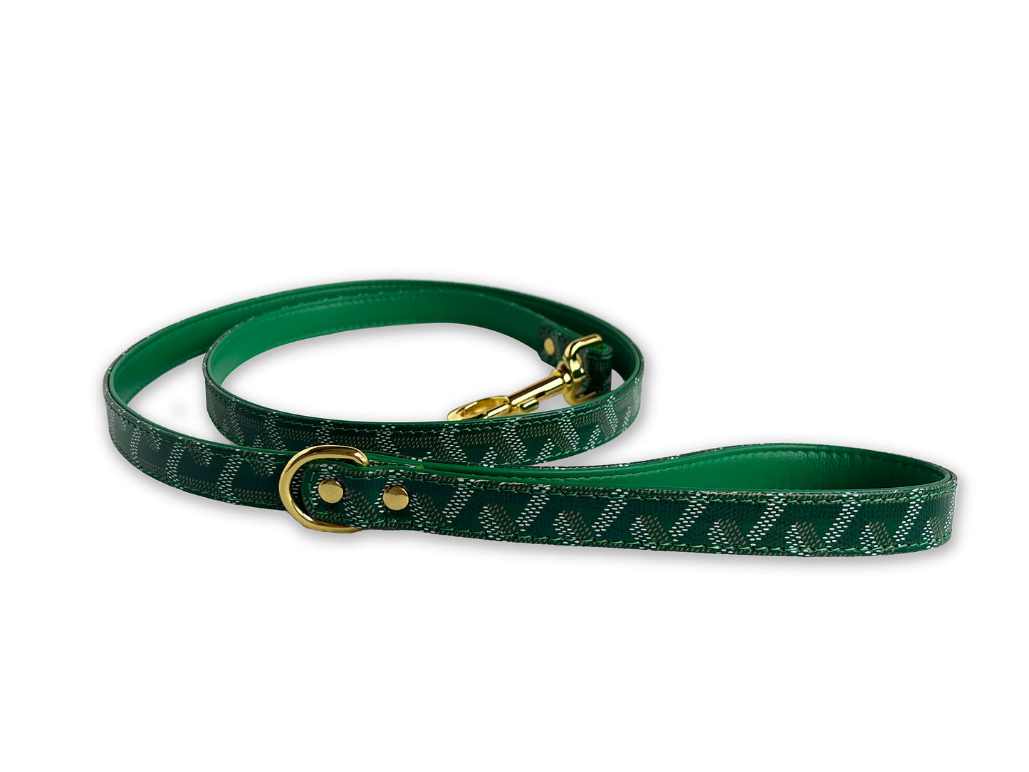 Green Goyard Handmade Luxury Premium Designer Dog Leash