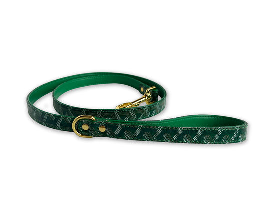 Green Goyard Handmade Luxury Premium Designer Dog Leash