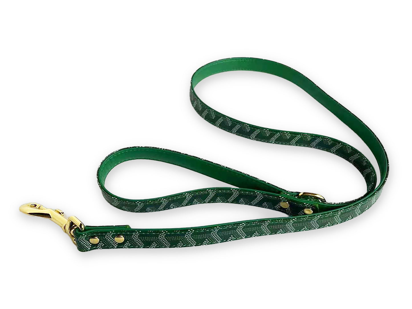 Green Goyard Handmade Luxury Premium Designer Dog Leash