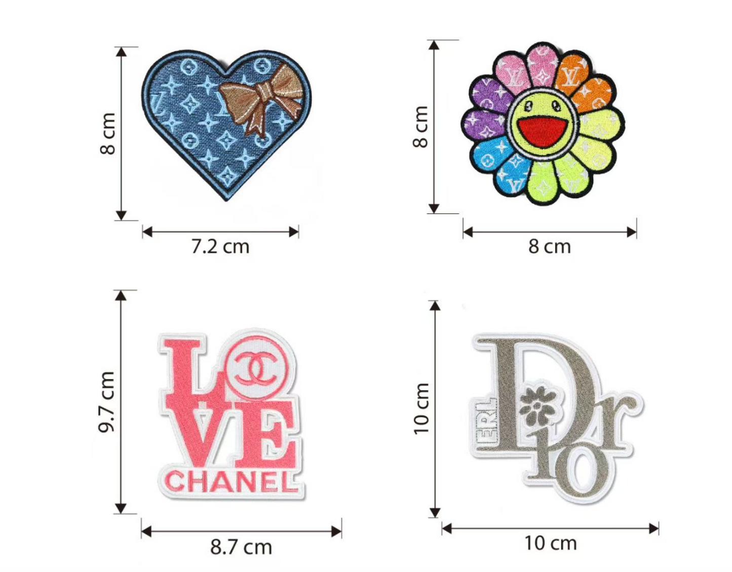 Embroidery LV Chanel Dior Patches Custom Clothing Jackets