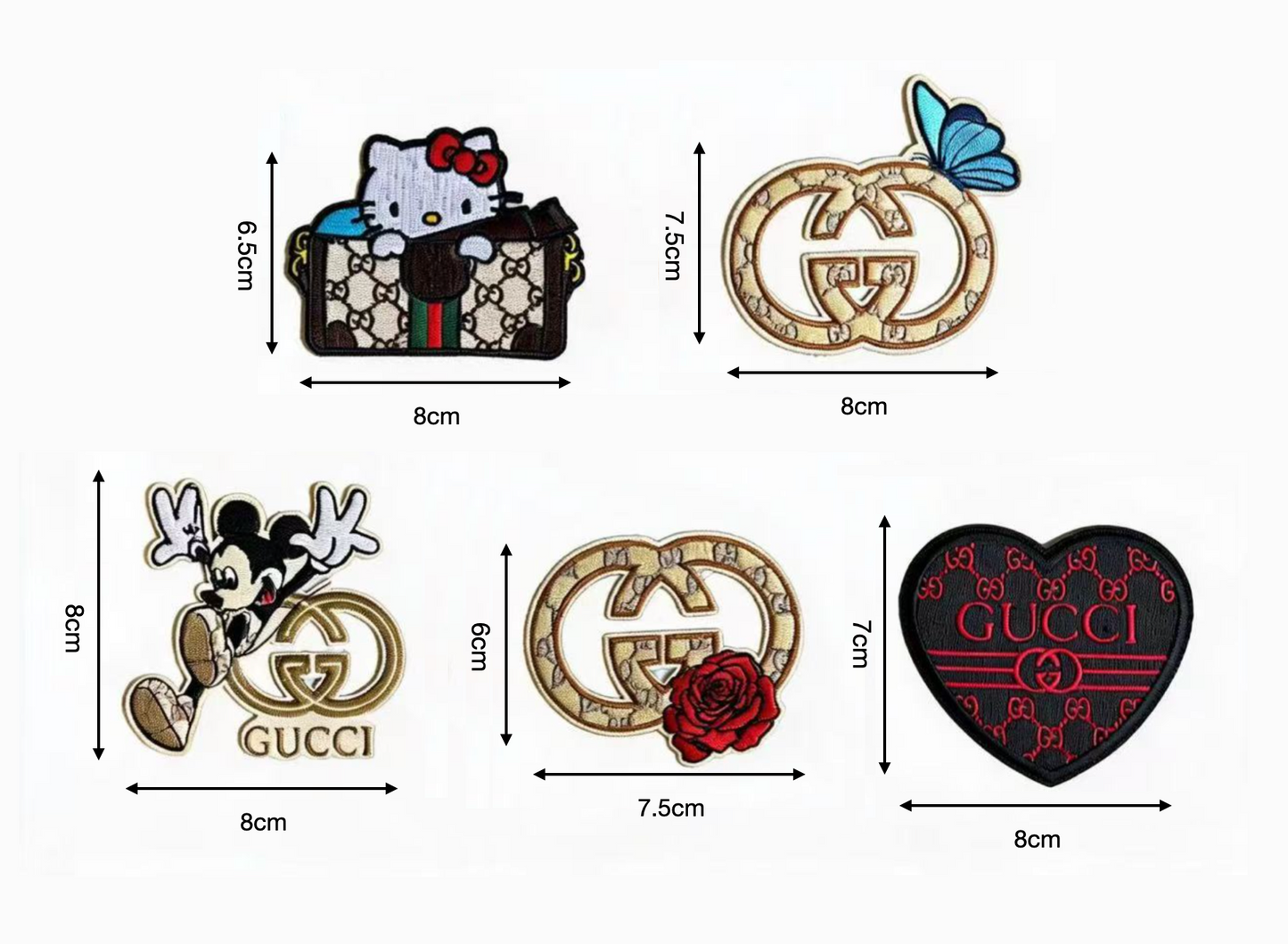 Embroidery Gucci GG Patches Custom Clothing Jackets