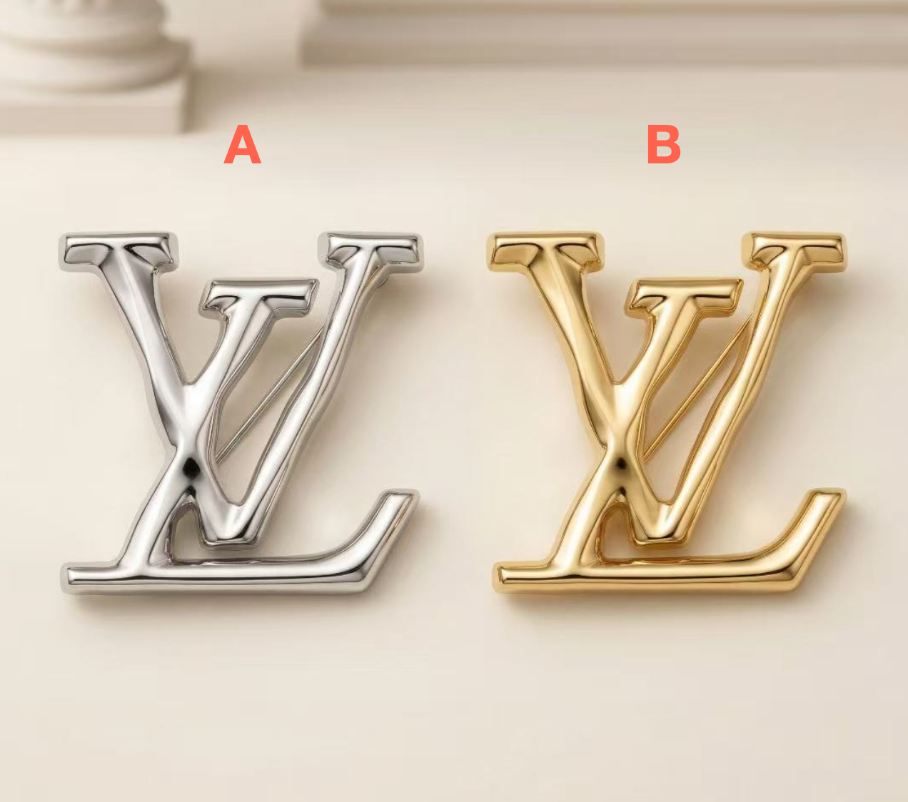 Vintage LV Inspired Brooches, Retro Luxury Pins for Women