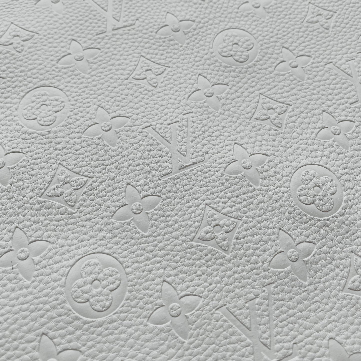 Best Quality White Embossed LV Leather Fabric for Bag Shoes Custom by Yard