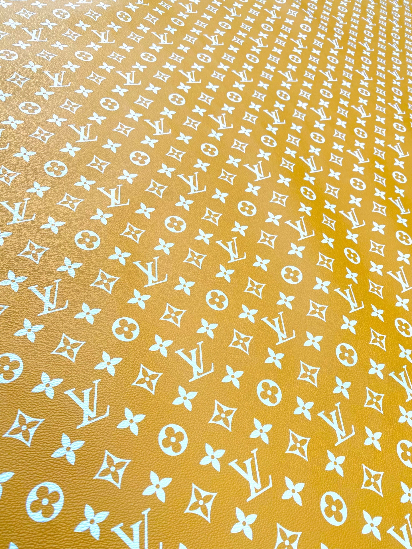 Yellow Louis Vuitton LV Fabric Leather Monogram for Handmade DIY Sewing