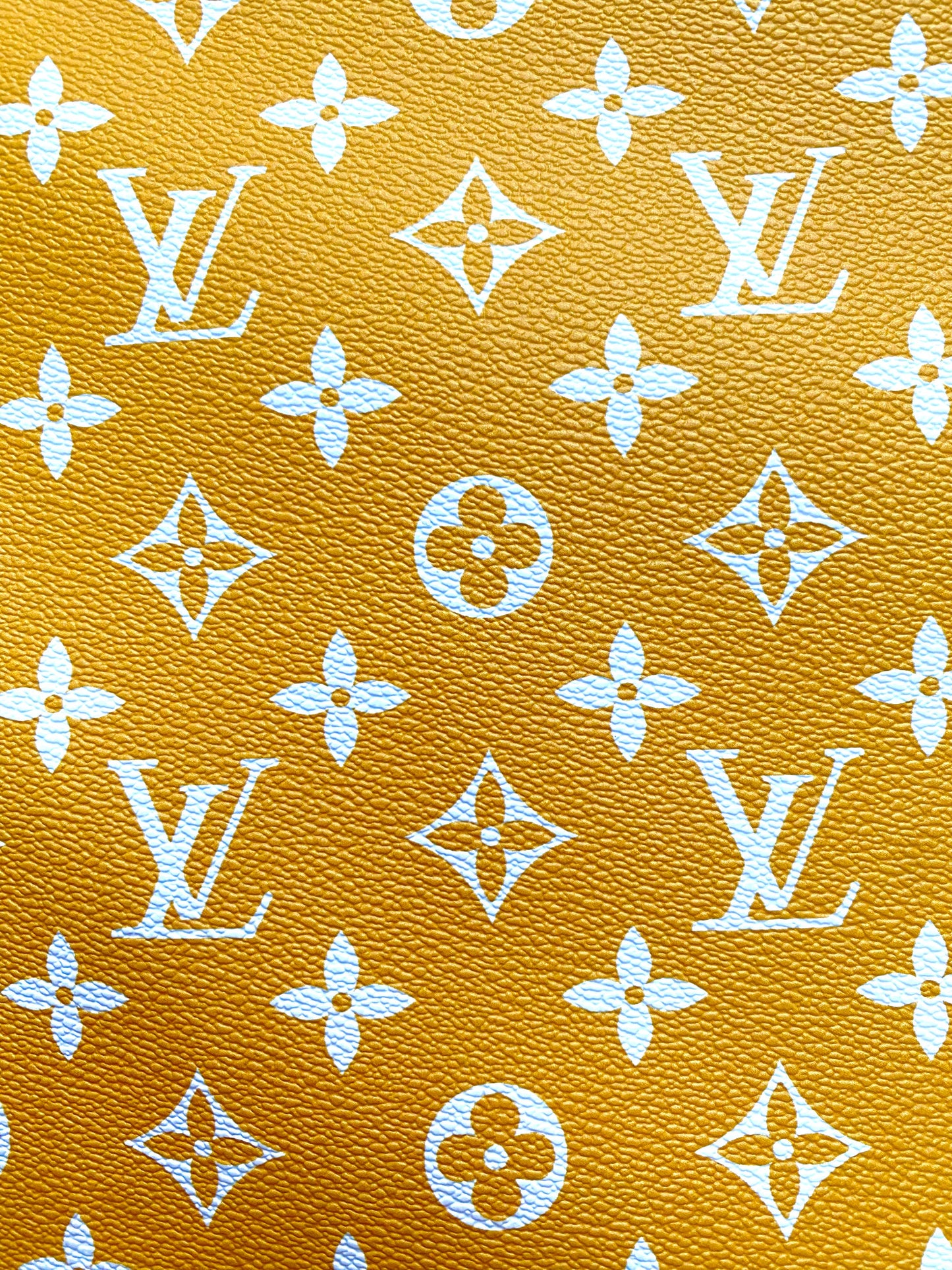 Yellow Louis Vuitton LV Fabric Leather Monogram for Handmade DIY Sewing