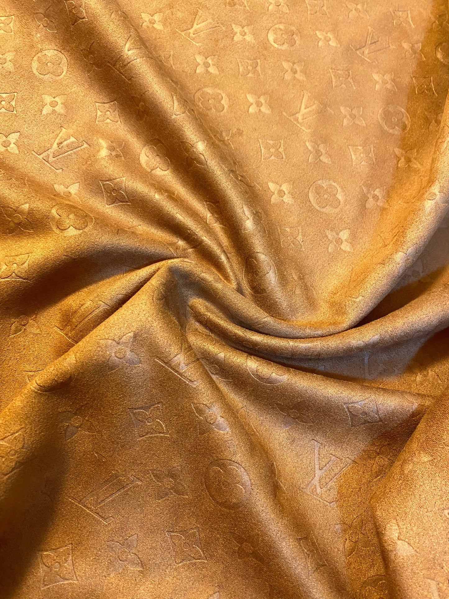 Luxury Brown Warm Suede Louis Vuitton Fabric for Handmade Custom DIY Clothing