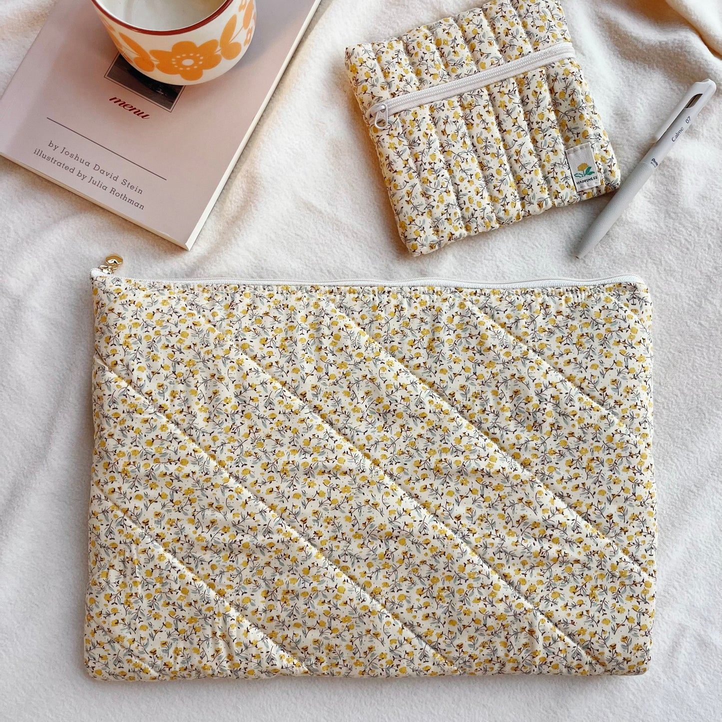 Handmade quilted Laptop Sleeve, Quilted iPad Pouch, Laptop bag/sleeve