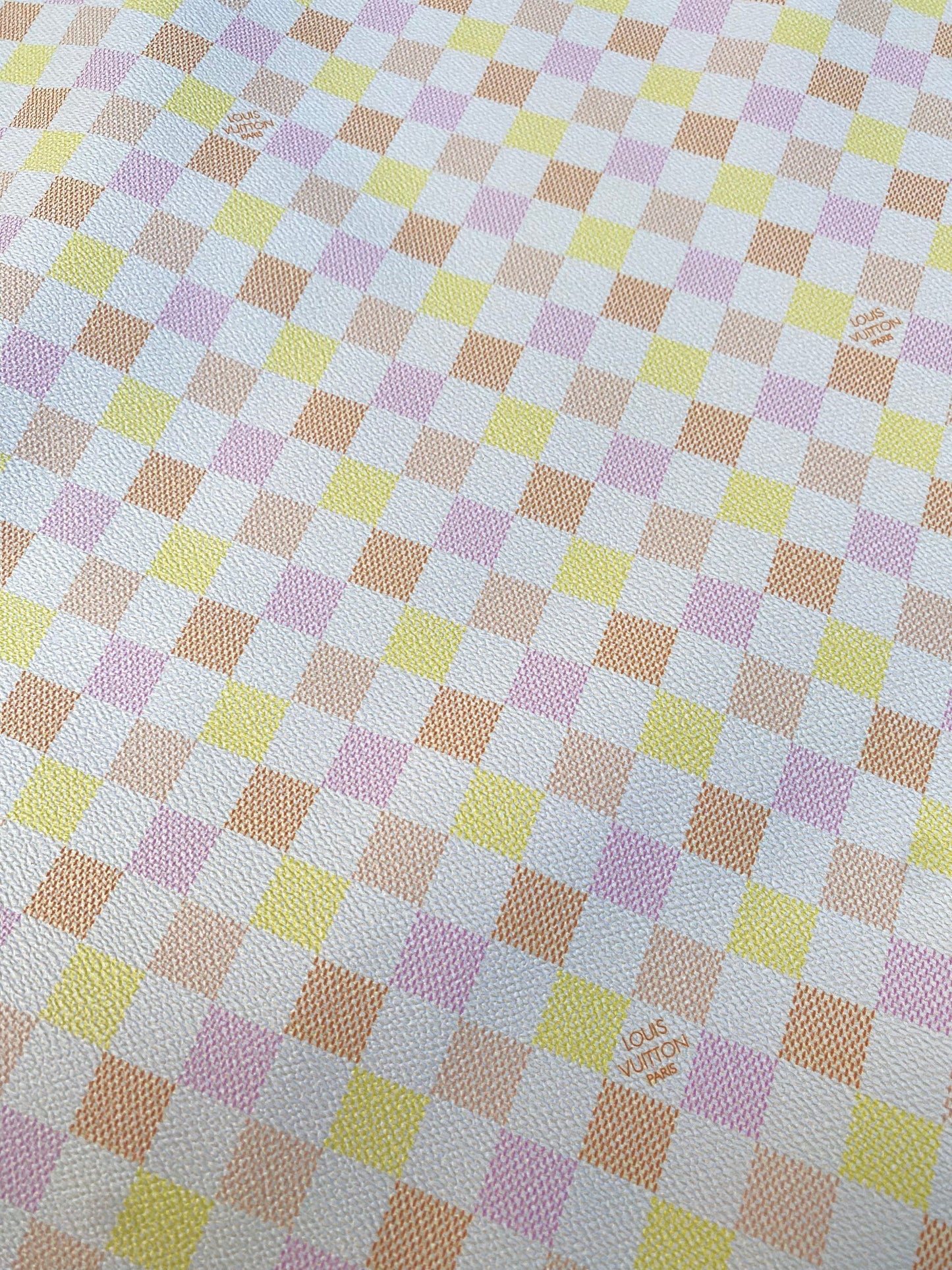 Colorful Pink Girl Louis Vuitton Damier Leather for Handmade DIY Craft Custom Bag Sneakers Car Upholstery