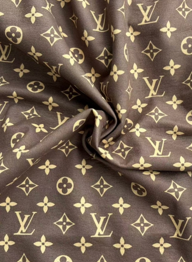 Classic Brown Louis Vuitton Suede Fabric Stretchy Velvet for Speaker Pod Cover DIY