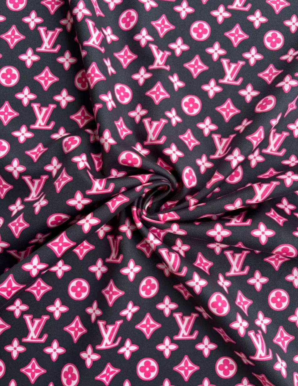 Pink Louis Vuitton LV Suede Car Headliner Upholstery Speaker Pod Cover DIY Custom Fabric