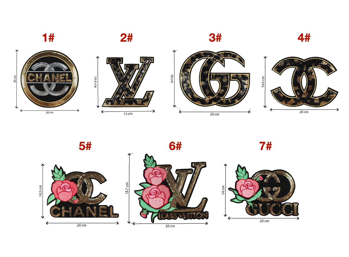 Embroidery Chanel Gucci LV Patches Custom Clothing Jackets
