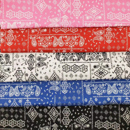 Colorful Bandana Paisley Cotton Fabric for Custom Handmade Scarves