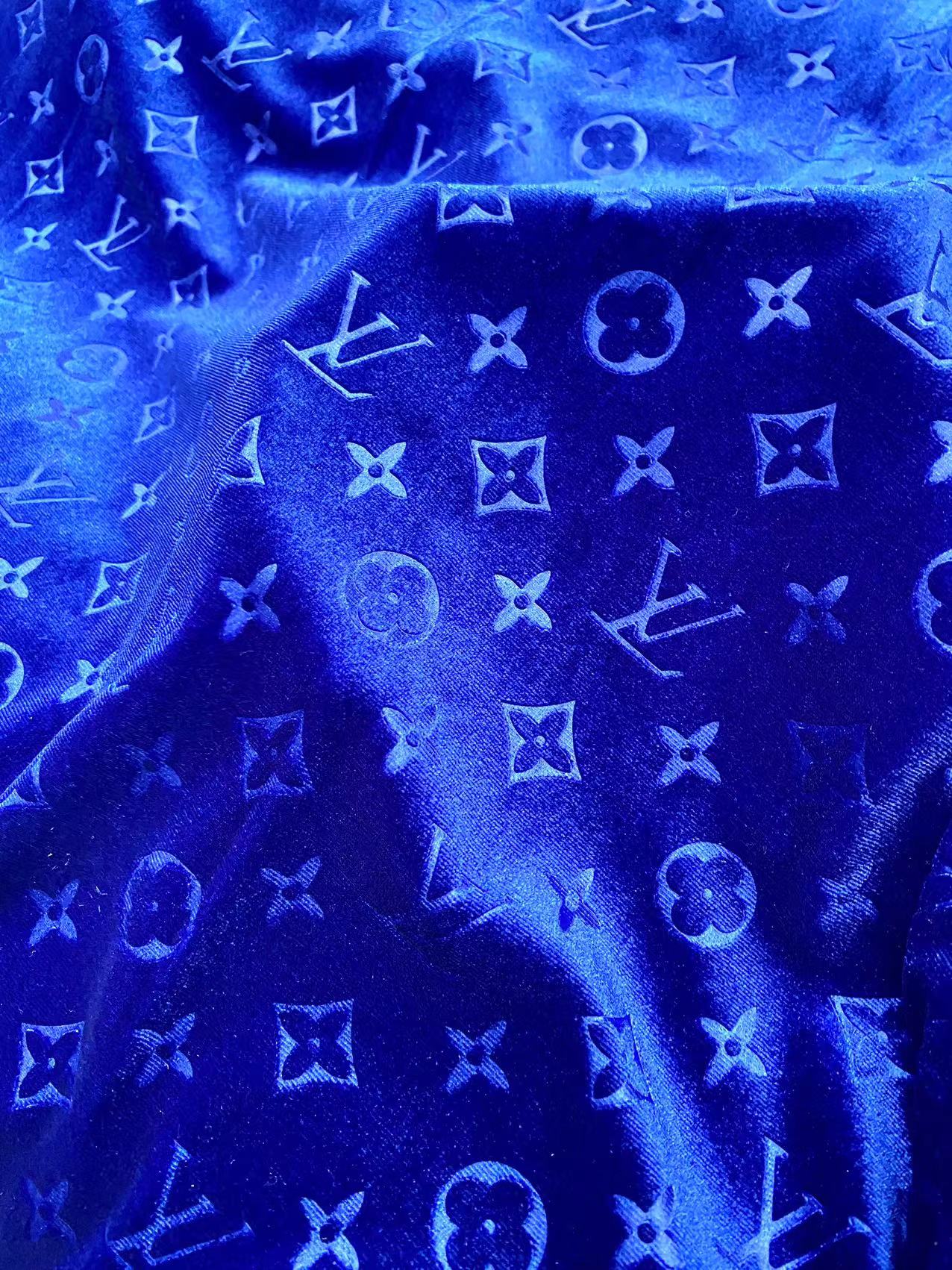 Royal Blue Louis Vuitton LV Velvet Fabric