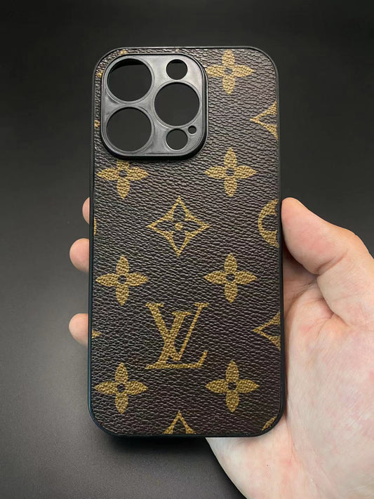Classic Brown Monogram LV Leather iPhone Case