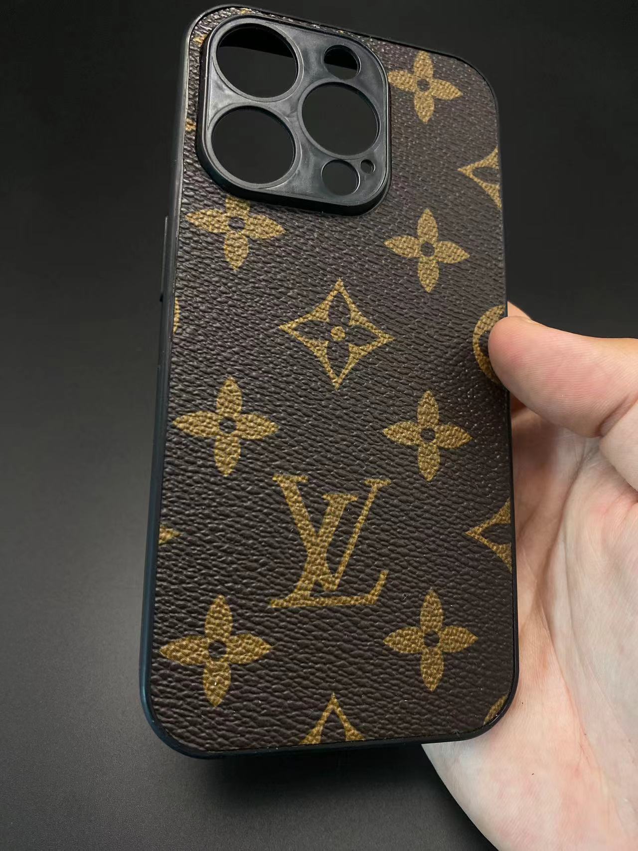 Classic Brown Monogram LV Leather iPhone Case