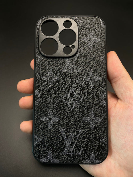 Classic Black LV Louis Vuitton Leather iPhone Case