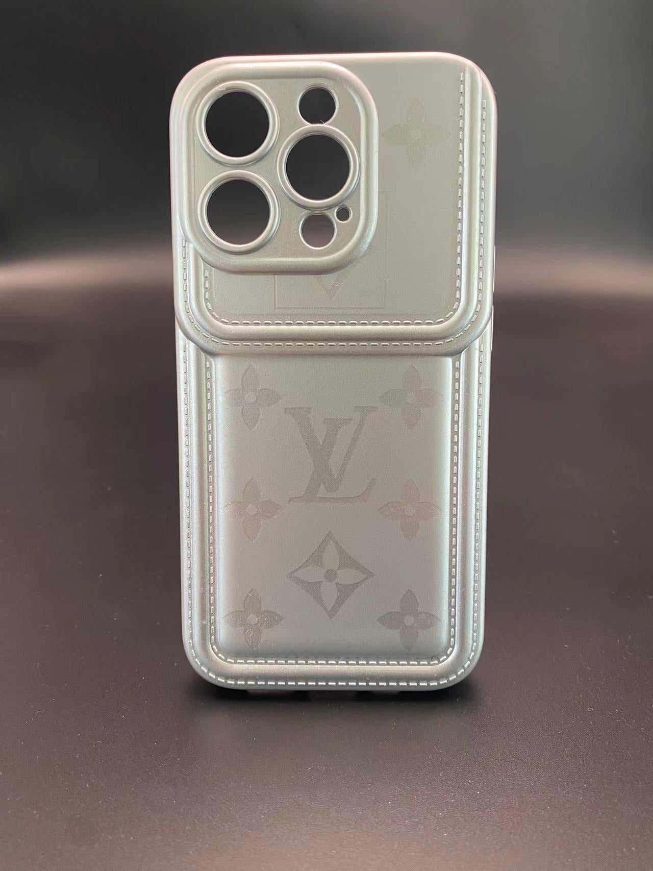 Silver LV Texture Protective Louis Vuitton iPhone Case