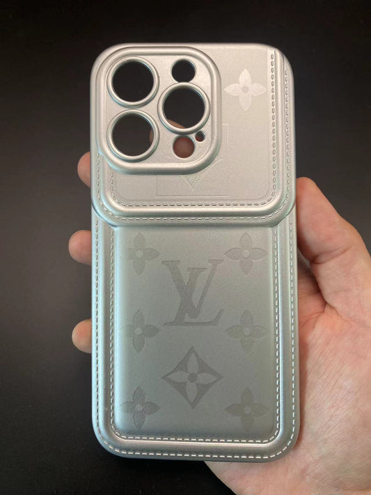 Silver LV Texture Protective Louis Vuitton iPhone Case