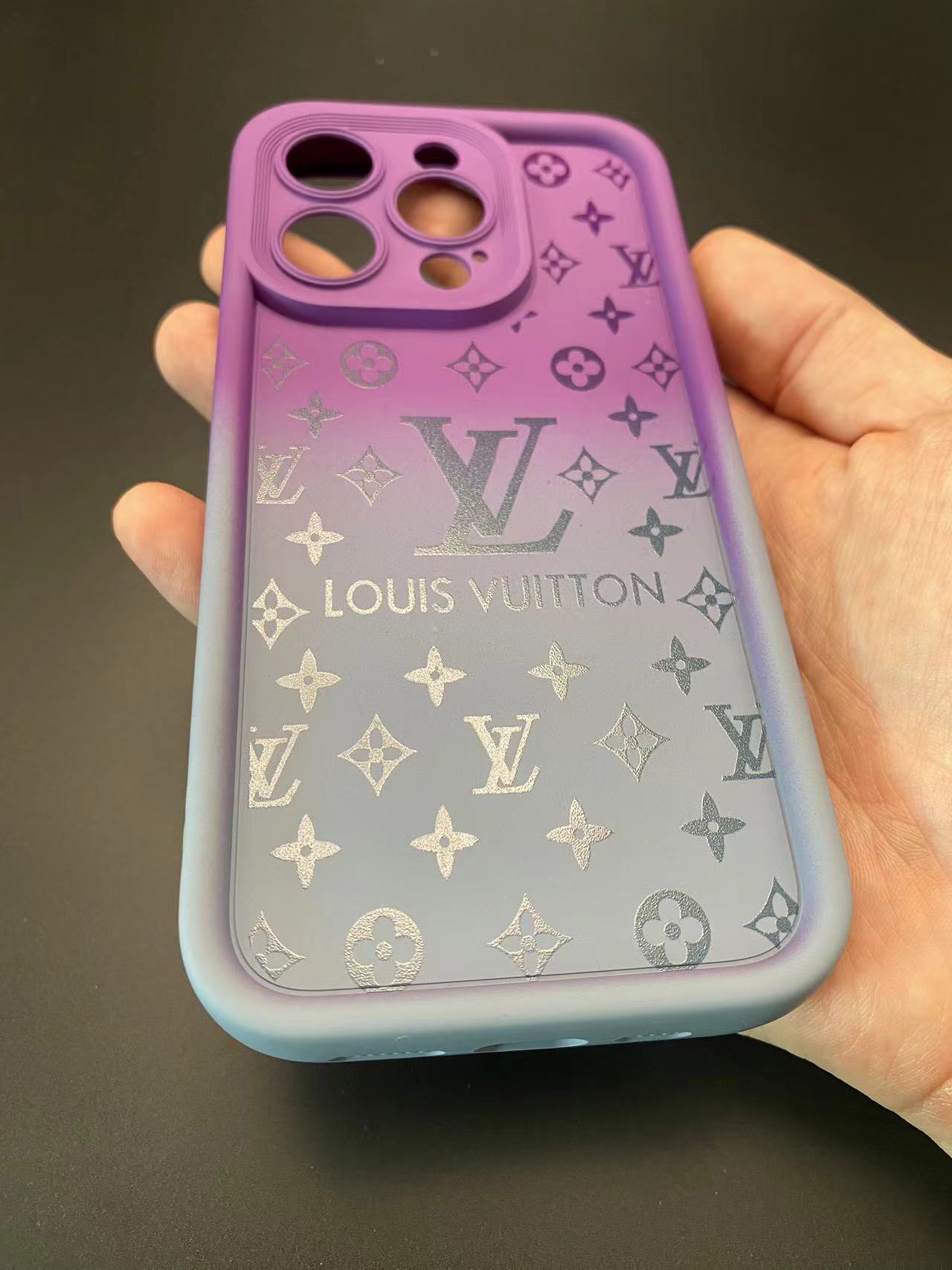 LV Purple Gradient Rubber Protective Louis Vuitton iPhone Case