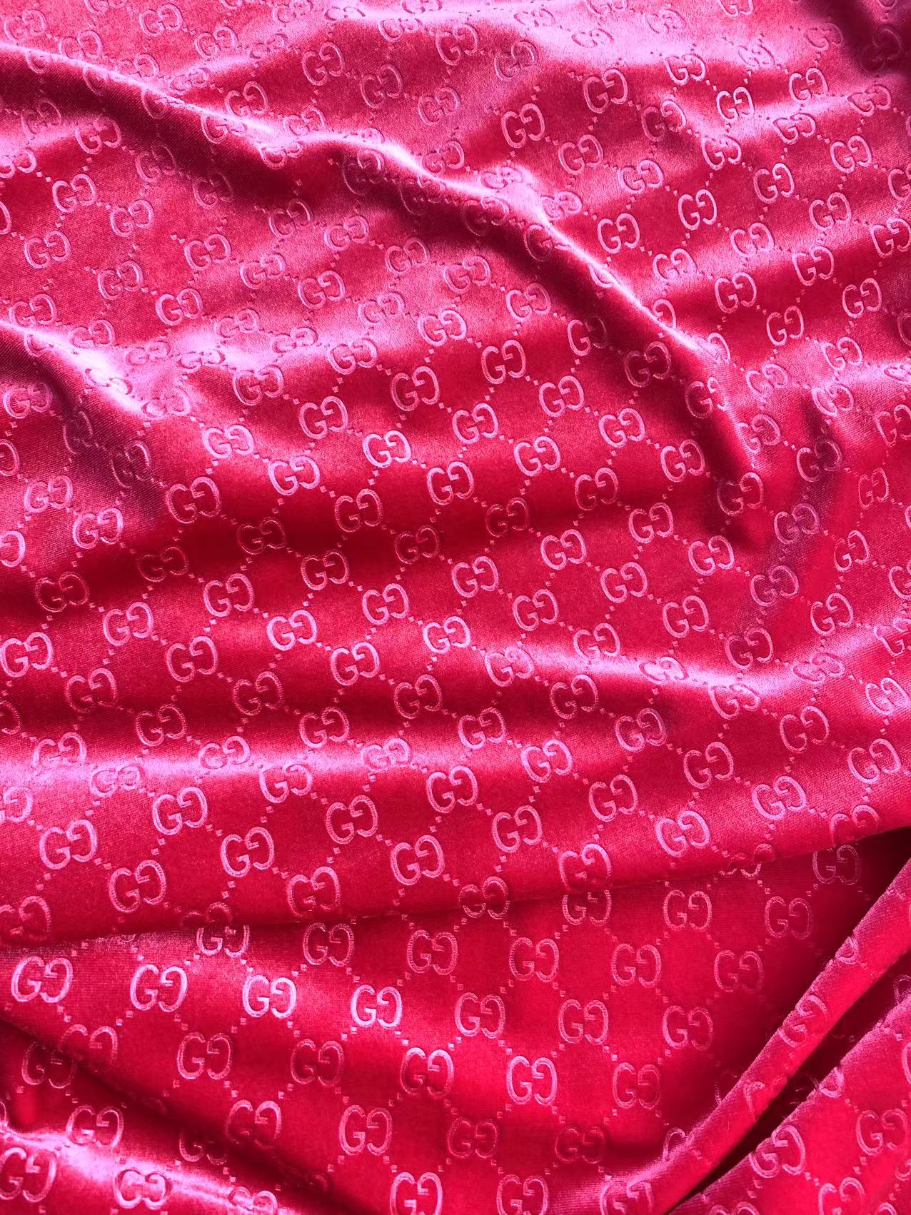 Luxury Hot Pink Gucci Velvet Fabric for Sneaker Custom Sewing Sofa Home Deco