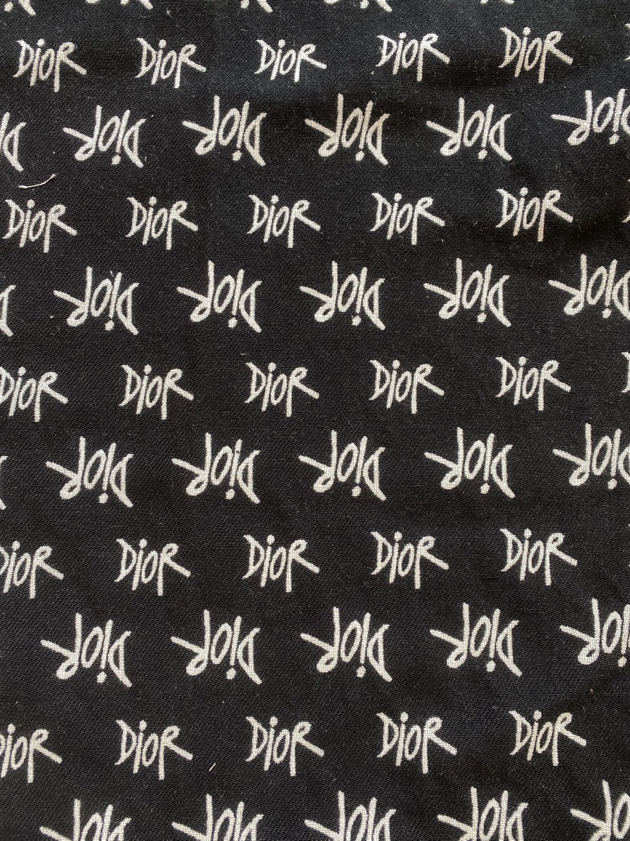 Black Dior Cotton Sewing Designer Fabric for Custom Handmade Bespoke Made Upholstery