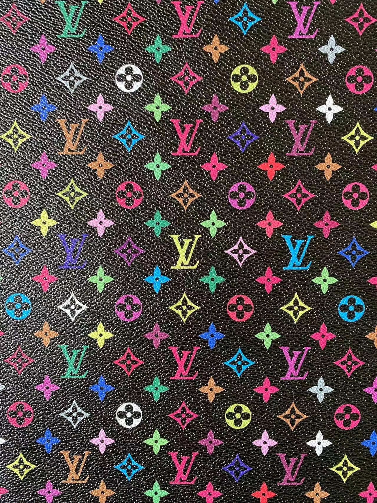 Small Louis Vuitton Colorful Takashi Murakami Designer Faux Leather for Custom DIY