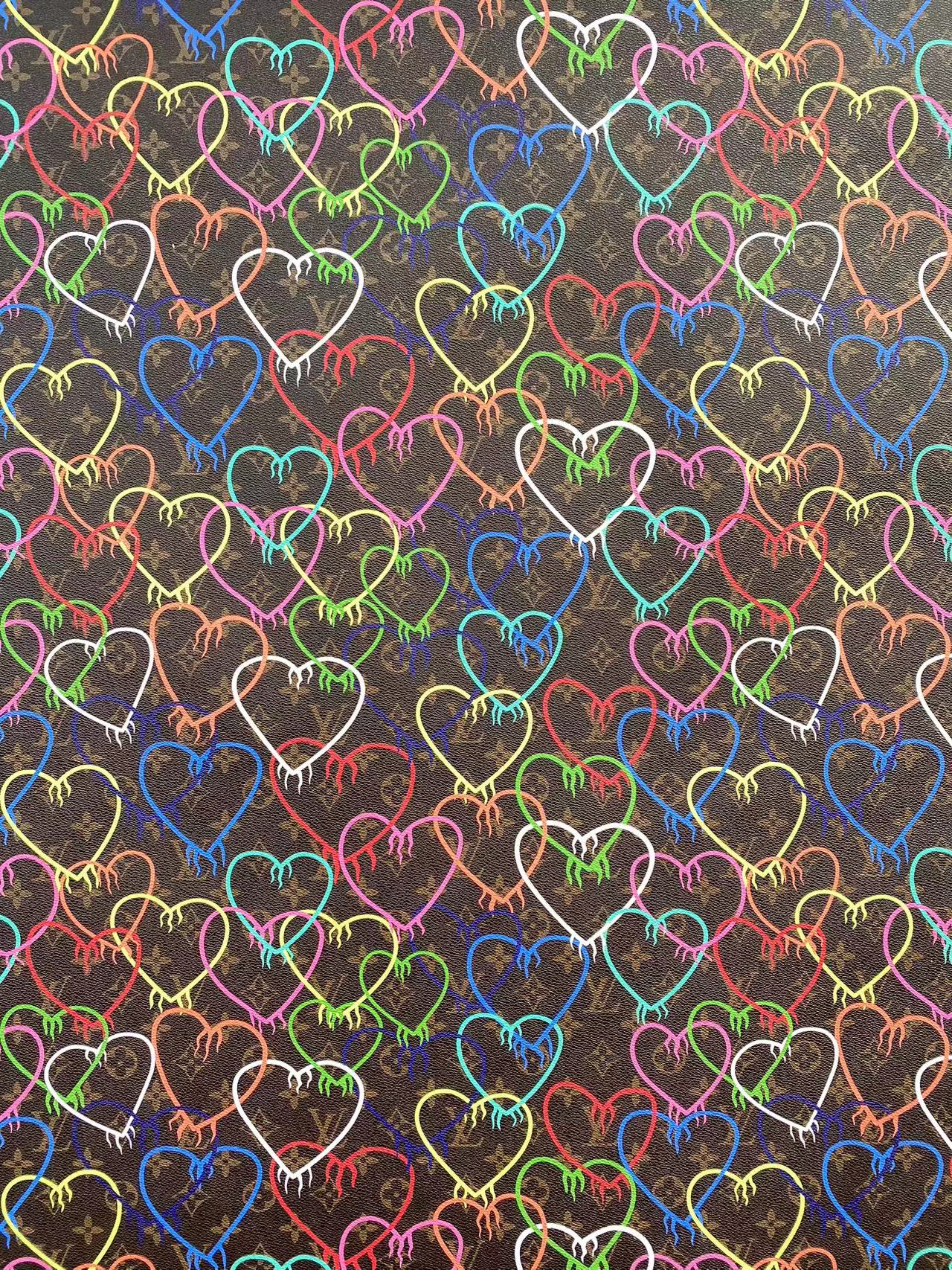 New LV Heat Designer Faux Leather Sheet for DIY Handmade Projects