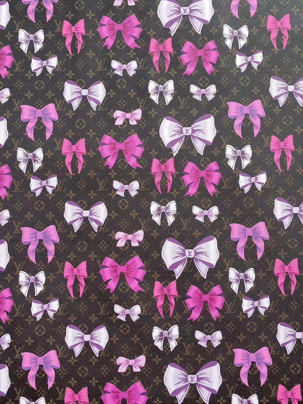 New LV Louis Vuitton Bow Leather Vinyl Fabric for Handmade Bag Custom