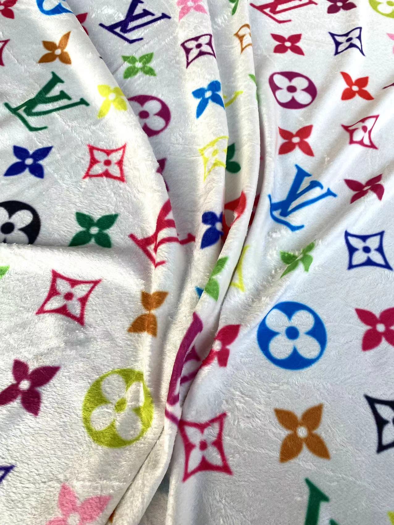Colorful Takashi Murakami Louis Vuitton Flannel Fabric for Custom Sneakers Timberland