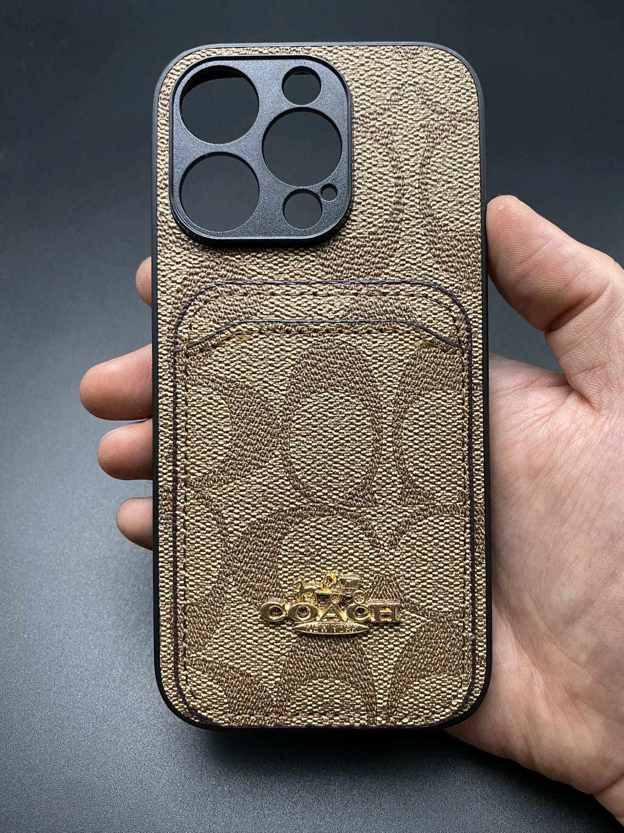 Light Cream Coach Leather iPhone Case