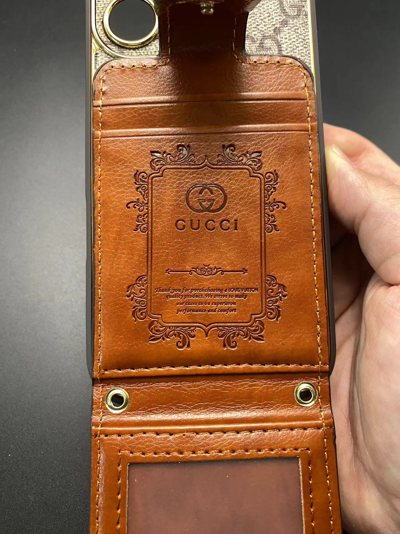 Luxury Gucci Leather Passport iPhone Case for Style