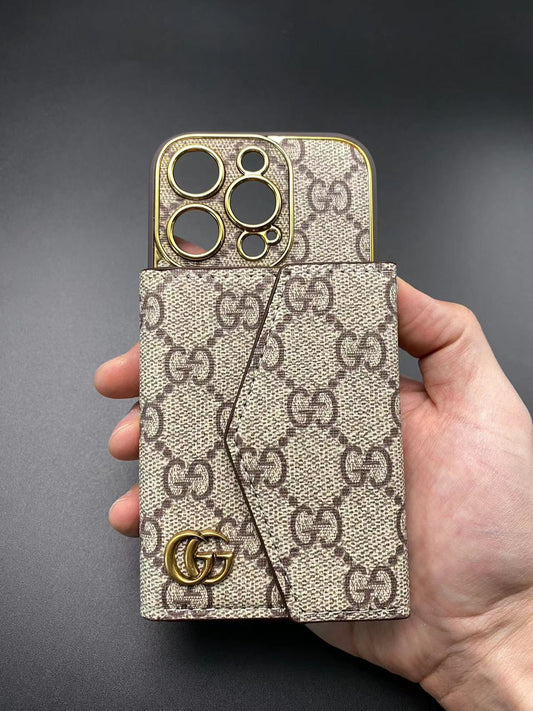Luxury Classic Gucci Leather iPhone Case Wallet