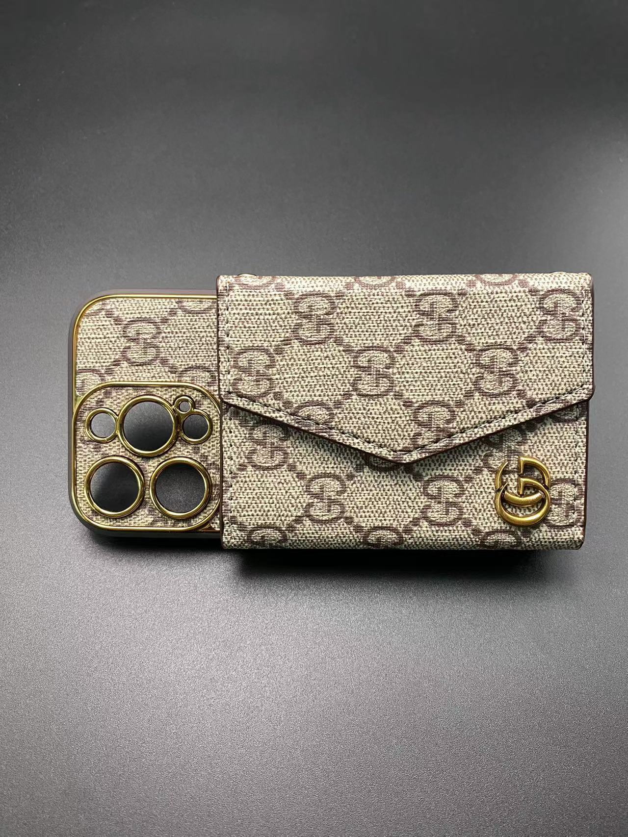 Luxury Classic Gucci Leather iPhone Case Wallet