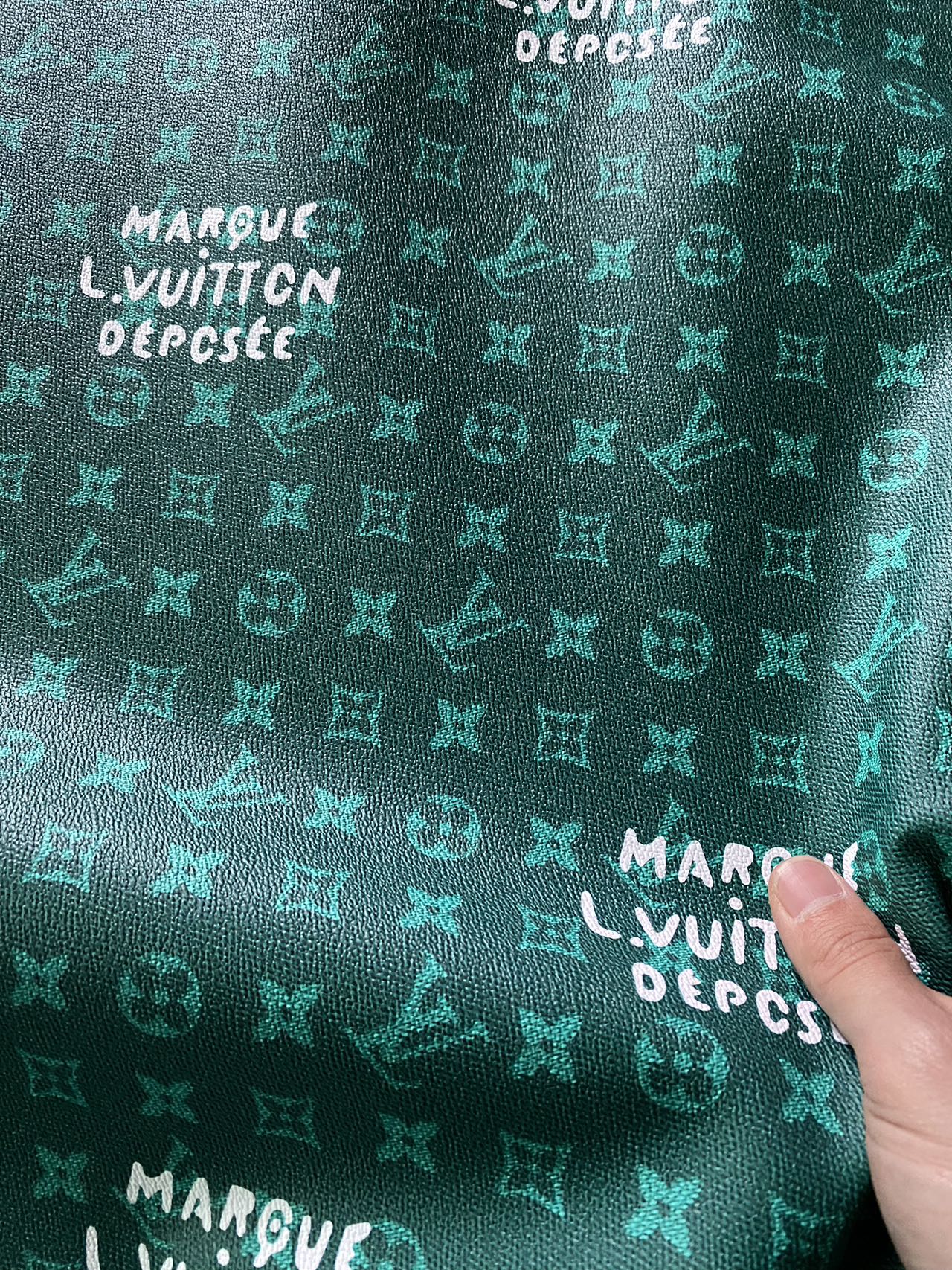 Deep Green LV Louis Vuitton Monogram Custom Leather for Sneaker Shoes