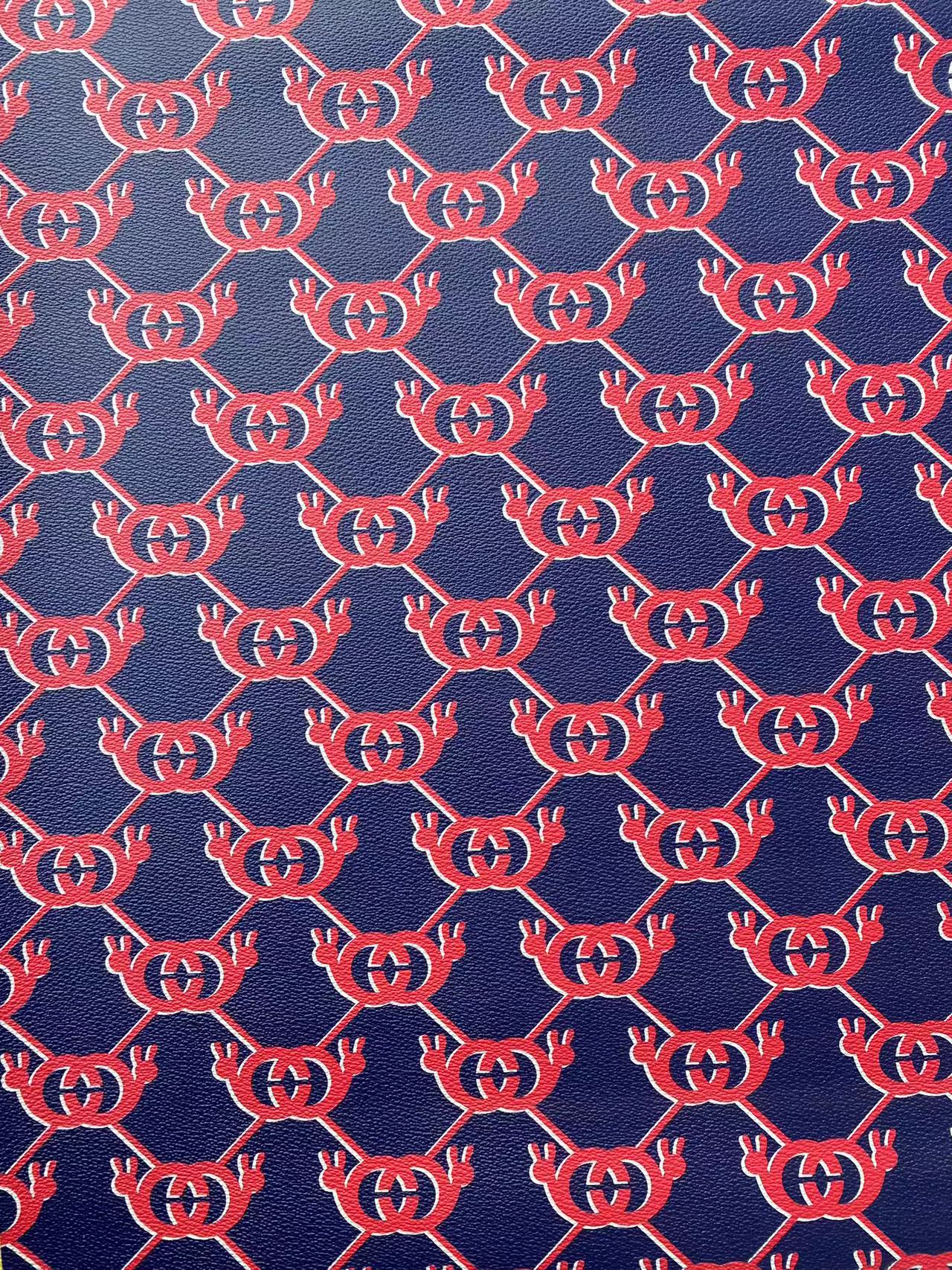 Navy GUCCI Web Designer Leather for Custom Shoes