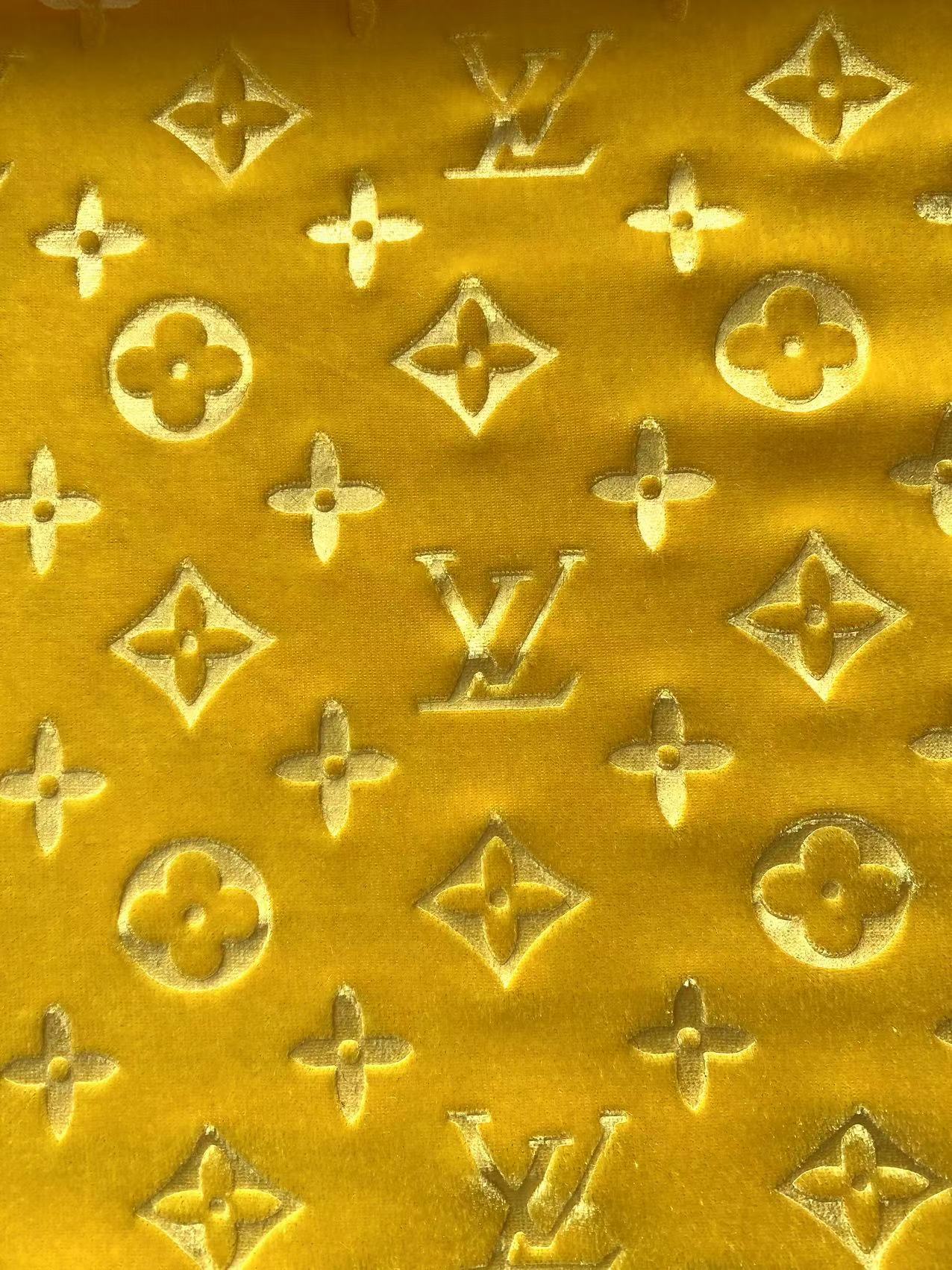 Lemon Yellow Louis Vuitton LV Velvet Fabric for Shoe Sneaker Custom