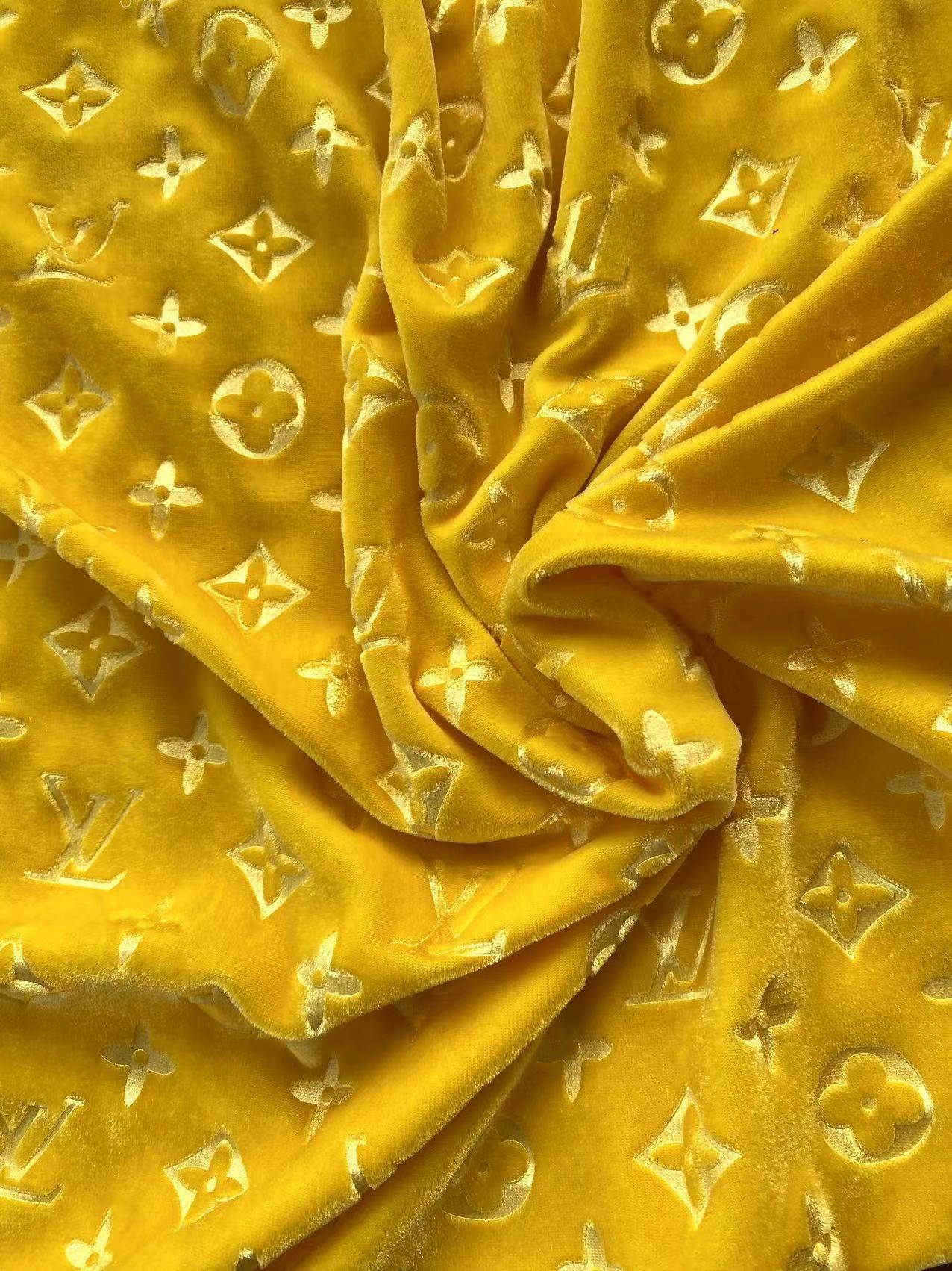 Lemon Yellow Louis Vuitton LV Velvet Fabric for Shoe Sneaker Custom