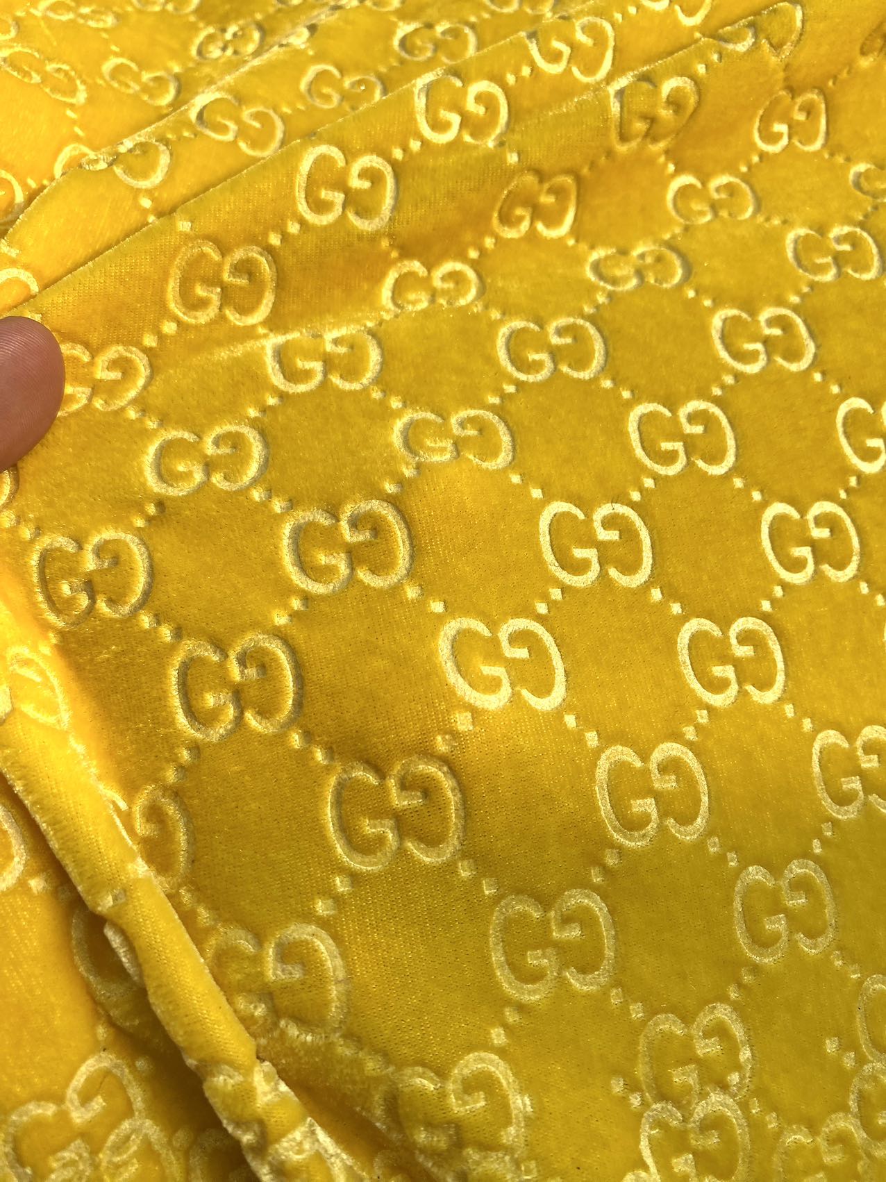 Lemon Yellow Gucci Velvet Fabric for Shoe Sneaker Custom