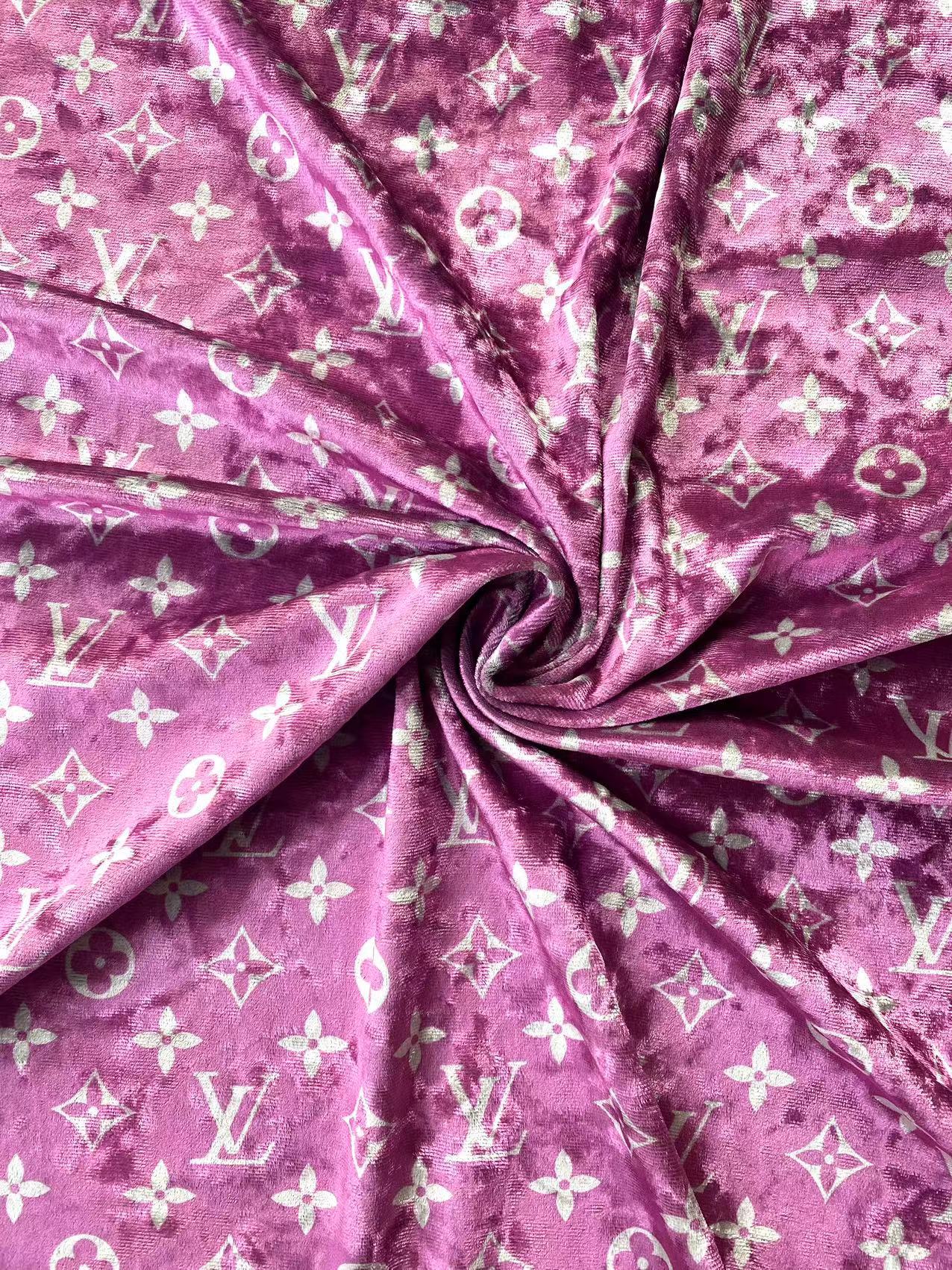 Luxury Fabric Hot Pink Louis Vuitton Velvet Fabric for Bespoke Car Wrap