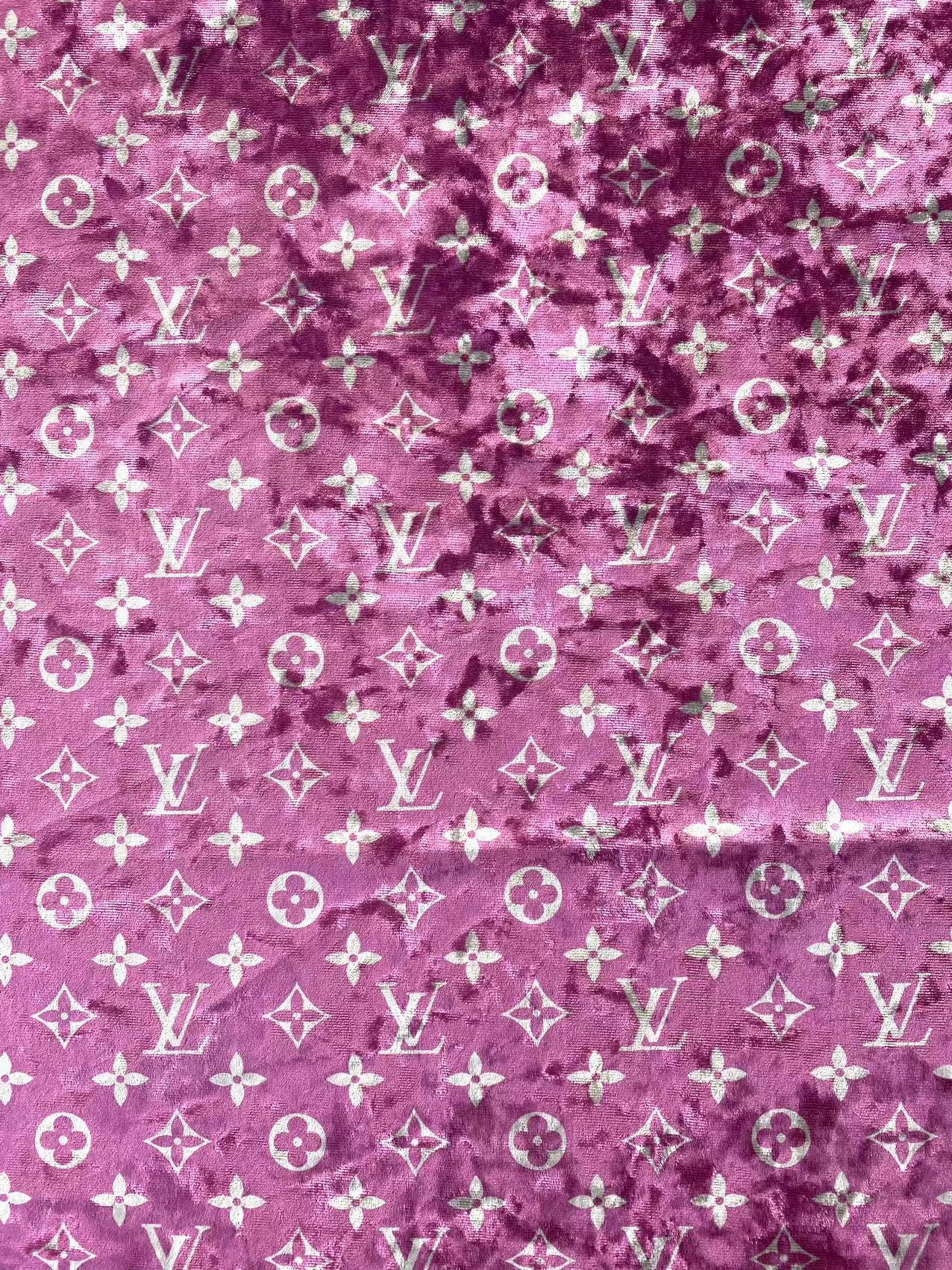 Luxury Fabric Hot Pink Louis Vuitton Velvet Fabric for Bespoke Car Wrap